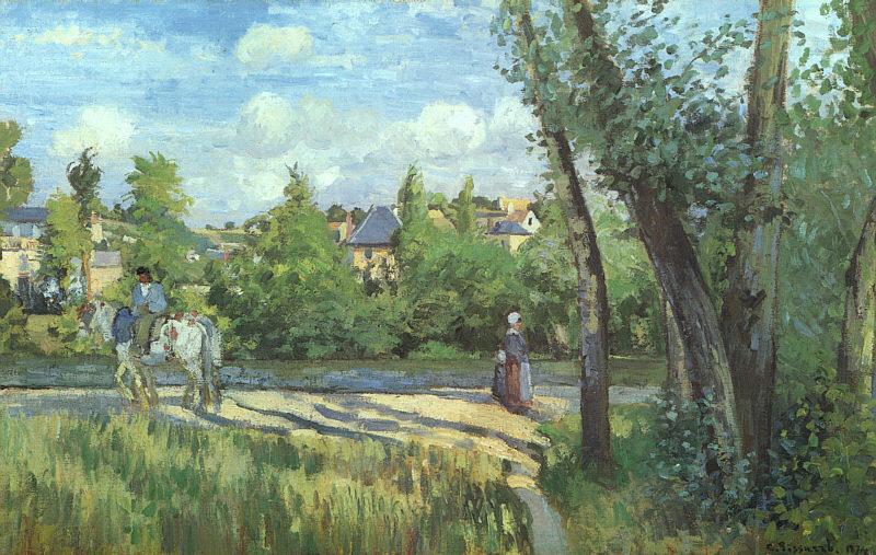 Camille Pissaro Sunlight on the Road, Pontoise oil painting image